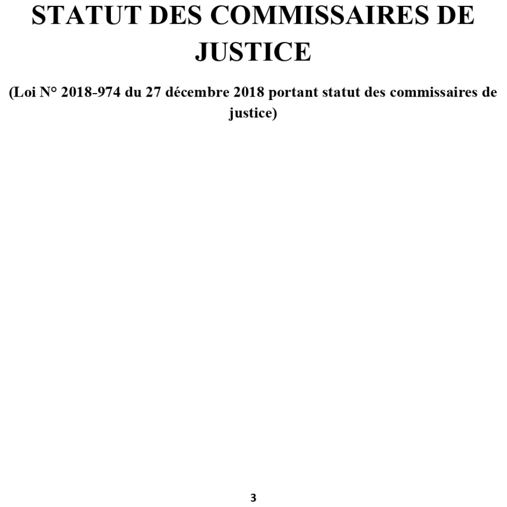 Le Statut Des Commissaires De Justice C Te D Ivoire Pdf