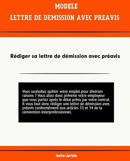 Lettre de démission avec préavis