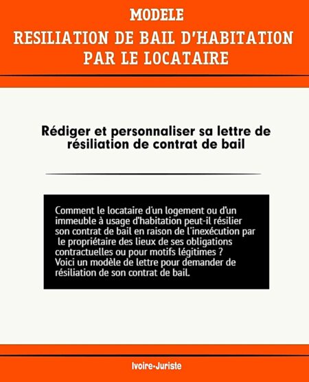 Lettre de résiliation du contrat de bail d’habitation par le locataire