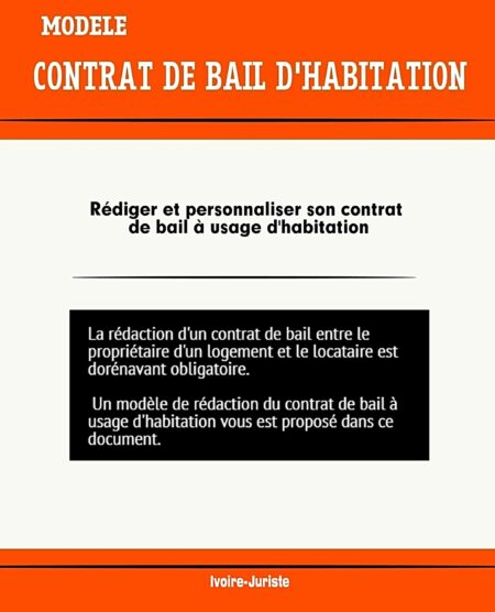 Modèle de contrat de bail à usage d'habitation - Côte d'Ivoire