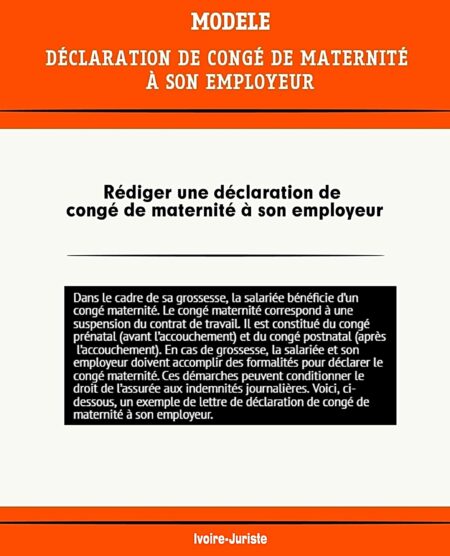 Modèle de déclaration de congé de maternité à son employeur