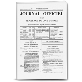 Journal Officiel N°78 du Jeudi 29 Septembre 2022