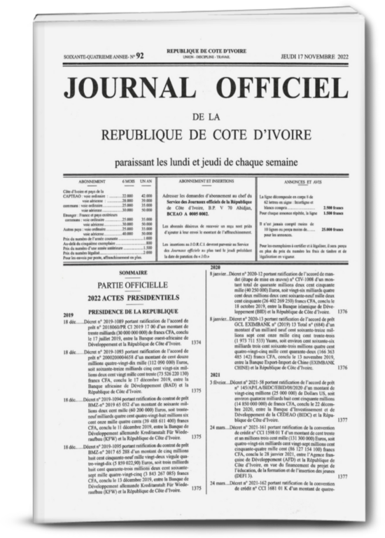 Journal Officiel N° 92 du Jeudi 17 Novembre 2022 (PDF)