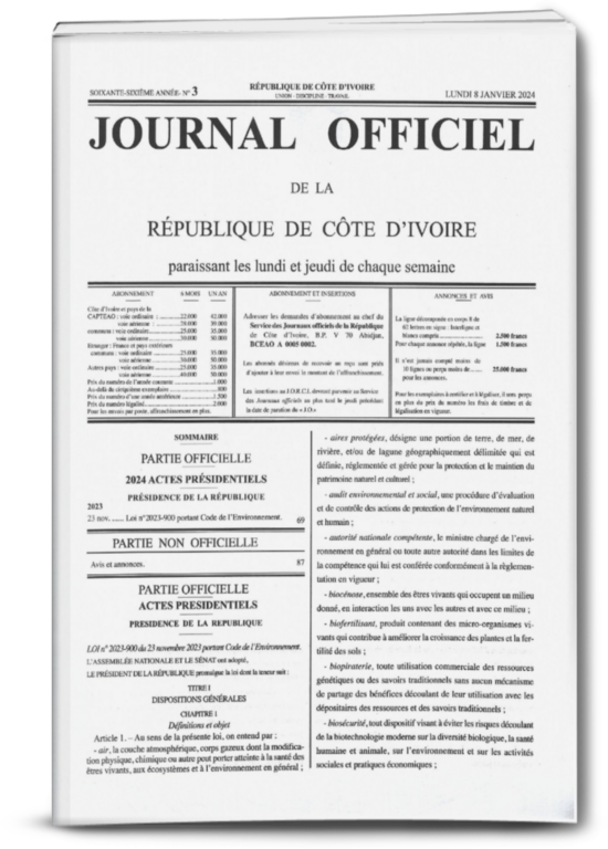 Journal Officiel N° 3 du Lundi 8 Janvier 2024 (PDF)