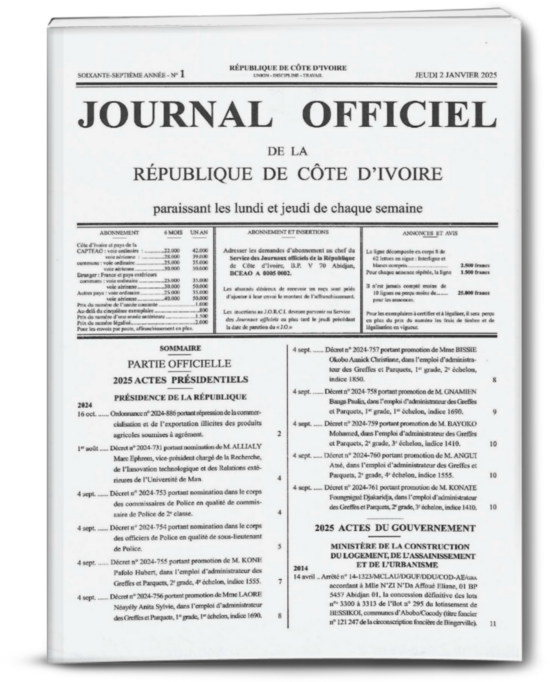Journal Officiel Spécial N°1 du Mardi 18 Février 2025