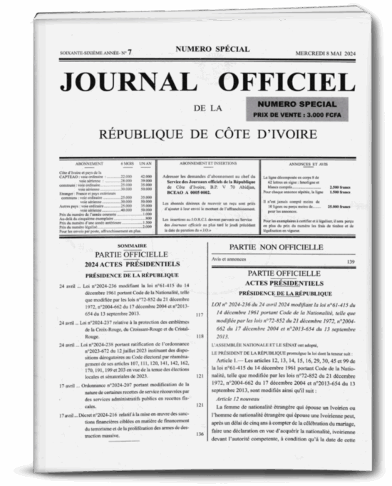 Journal Officiel N°7 spécial du Mercredi 08 Mai 2025